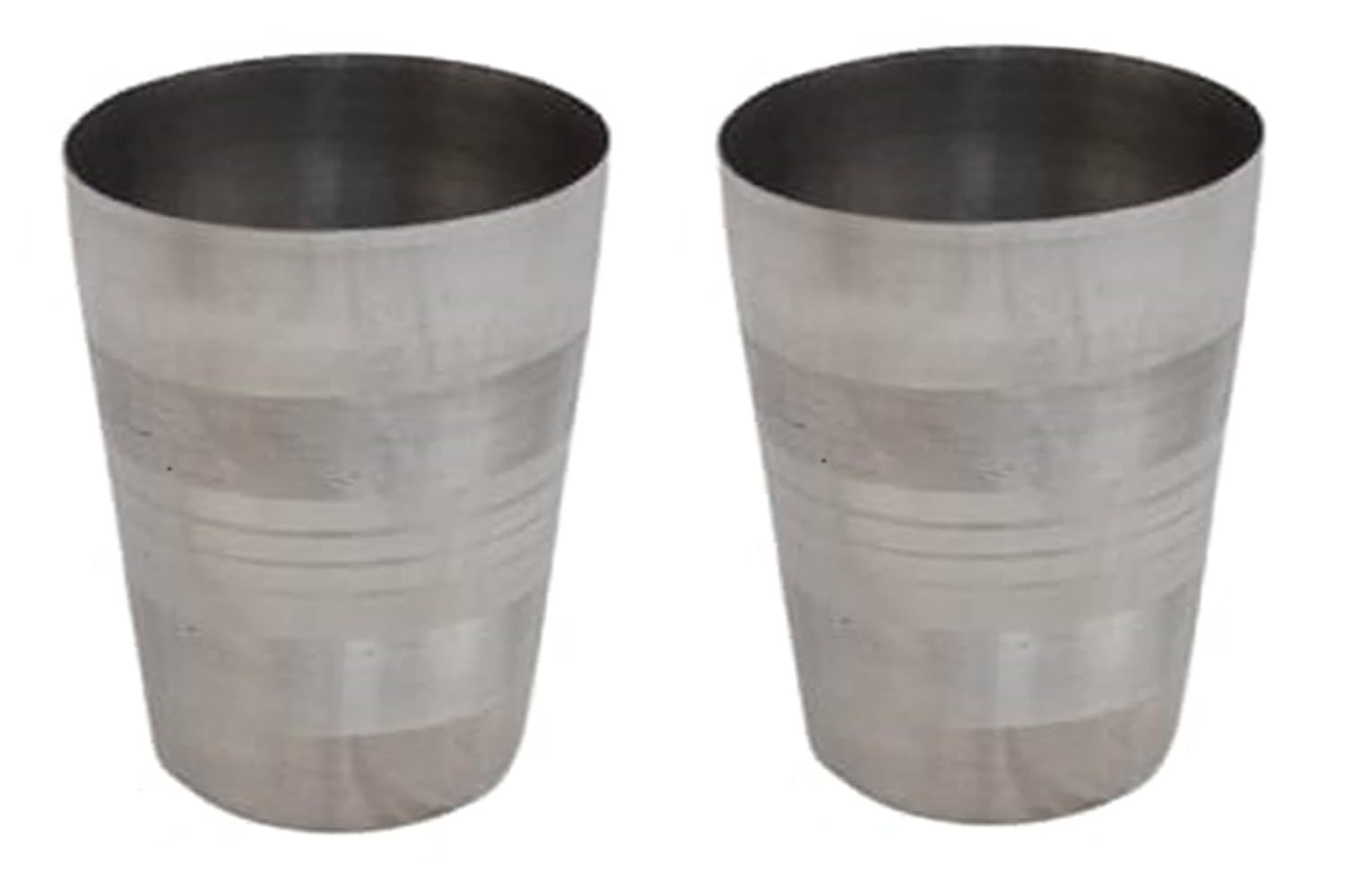 Mii Art Stainles Steel Water and Juice Glasses pack of 2, 350ml, Medium Size Tumbler Oval Glasses for Drinking Juice, Water, Sharbat and Cocktails, Glass Water Glass