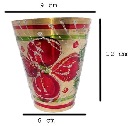 Mii Art Brass Glass for Drinking/Gift & decoretion(Size-Large 350 ml) Pack of 2 pcs