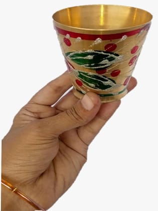 MII Art Brass Glass for Drinking/Gift & decoretion(Size-small 320 ml) Pack of 1 pcs