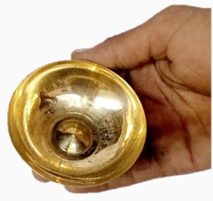 Mii Art brass bowl/Katori Dessert Bowl For Sweets Katori For Puja Katori For Dinner Embossed Bowl Pital katori For Gifting 100 Milliliter (size-9cm)1 pcs.