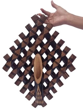 Mii Art Bamboo wall mounted hanging flower vase for interior decoration,flower pot,decorative showpiece for office home decoration,business gifts (Material-bamboo)Pack of 1pcs