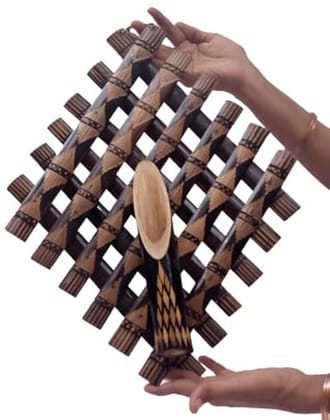 Mii Art Bamboo wall mounted hanging flower vase for interior decoration,flower pot,decorative showpiece for office home decoration,business gifts (Material-bamboo)Pack of 1pcs