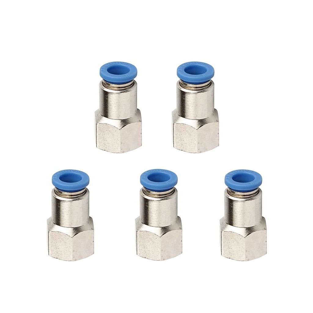 B K JAGAN & CO Pneumatic Fitting Push In female connector 1/4"(Pack of 5)