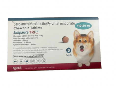 Simparica Trio Dog Tick and Flea Control Tablet (pack of tablets