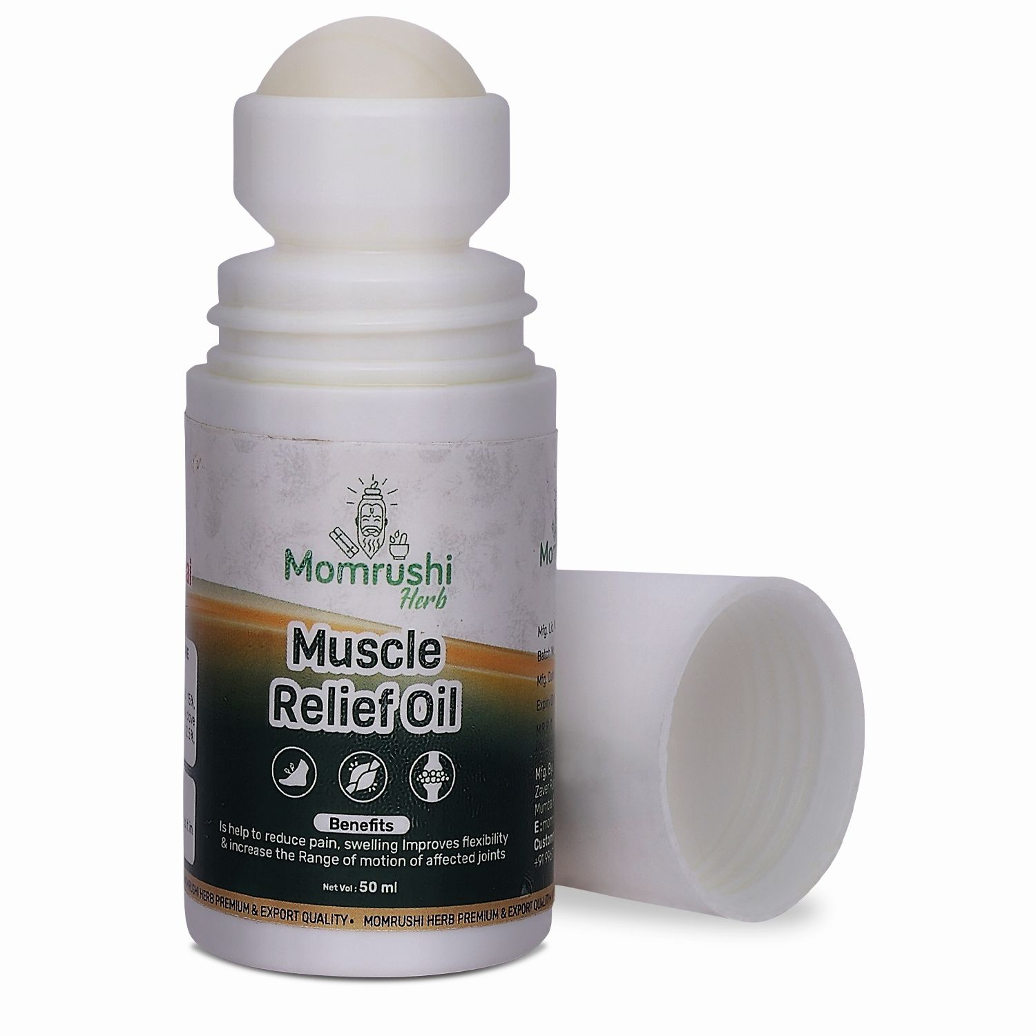 Momrushi Muscle, Joint Pain Relief Oil, Ayurvedic - (Roll On, 50ml)