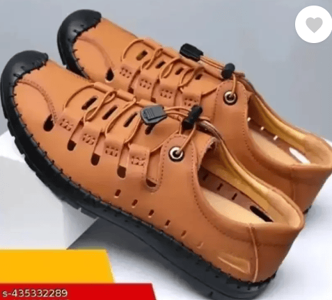 Men Flats Sandal  (Tan , 6)