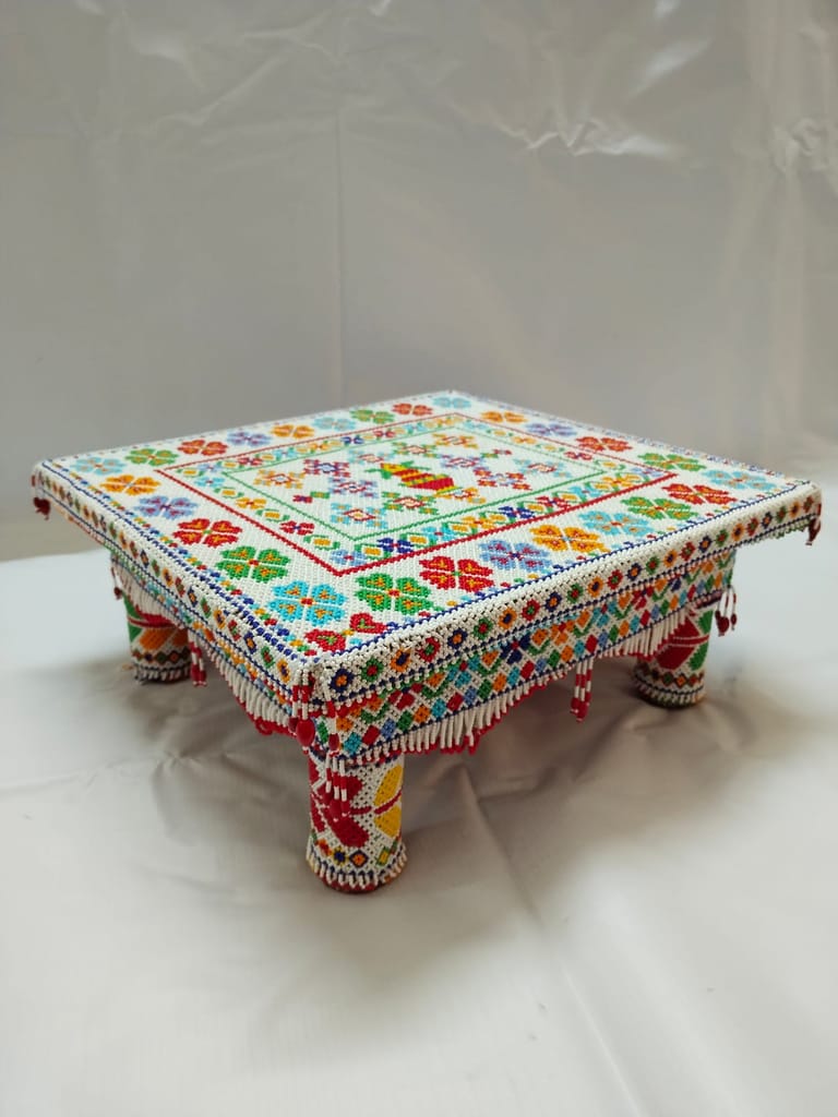 Handcrafted Beaded Embroidery Wooden Bajoth