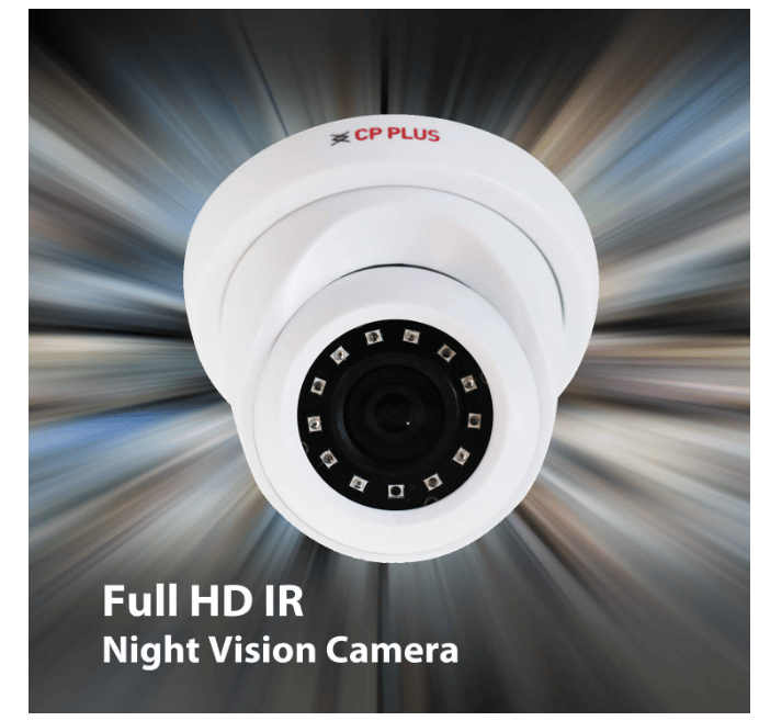 CP PLUS 2.4MP Full HD IR Dome Night Vision Camera, 3.6mm- 1080p CP-UAC-DC24L2-V3