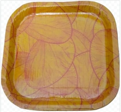  Square Leaf Design Paper Plates