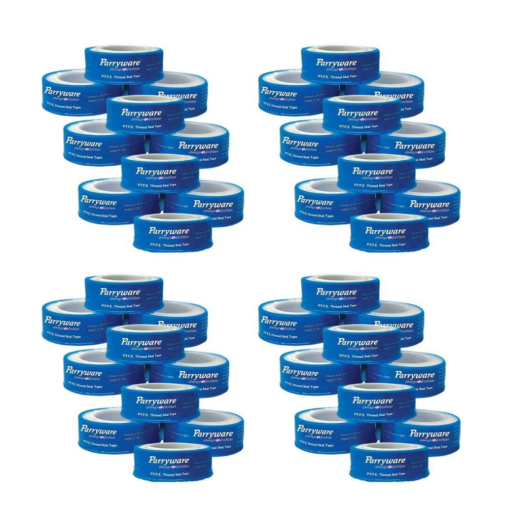 Parryware PTFE Thread Seal Tape 10 M | Leak Proof & Water proof Plumbing Perfection | (Size 12 mm x 0.1 mm x 10 mtr) | Professional high grade teflon tape