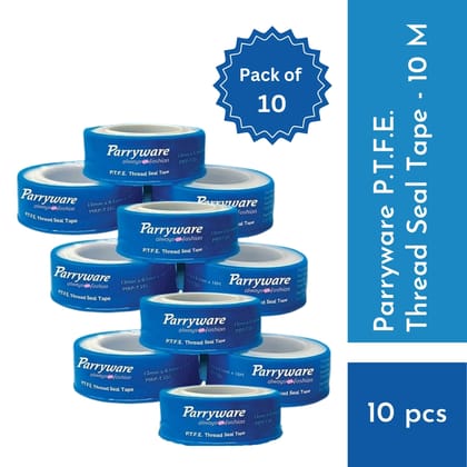 Parryware PTFE Thread Seal Tape 10 M | Leak Proof & Water proof Plumbing Perfection | (Size 12 mm x 0.1 mm x 10 mtr) | Professional high grade teflon tape