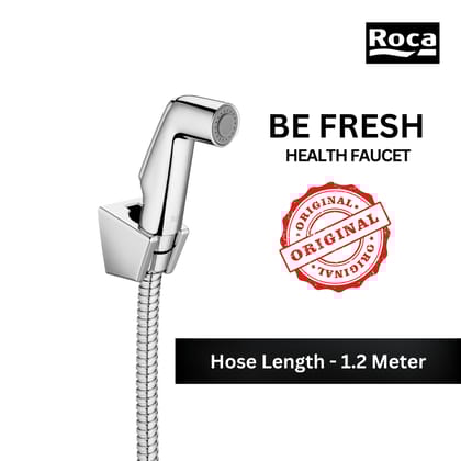 Roca Be Fresh Health Faucet with Hose & Hook | Single lever wall mounted bidet faucet for bathroom | Chrome Finish | RF9060A1
