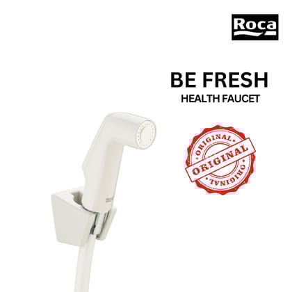 ROCA Be Fresh Health Faucet with Hose & Hook | Single Lever Wall Mounted Bidet Faucet for Bathroom | White Finish | RF9061A1