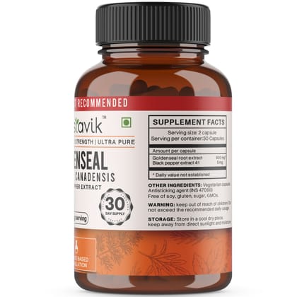 Vaastavik Goldenseal Root Capsules 600 mg
