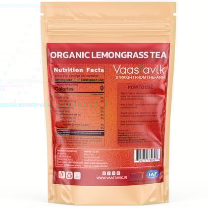 Vaastavik Lemon Grass Dried Herbal Tea Cymbopogon Citratus Nimmagaddi 100gm