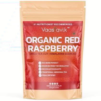Vaastavik Red Raspberry Leaf Tea Dry Cut Herb Rubus Occidentalis 100gm