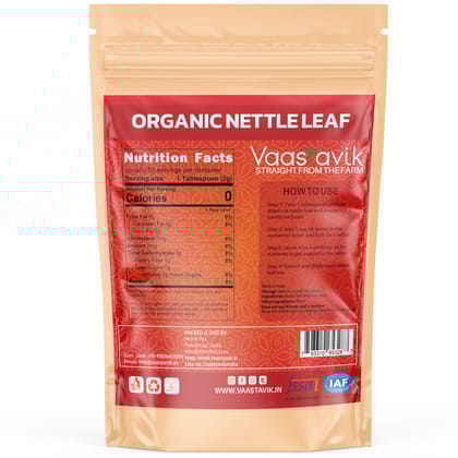 Vaastavik Nettle Leaf Tea Stinging Organic Dried Cut Herb Urtica Dioica 100gm