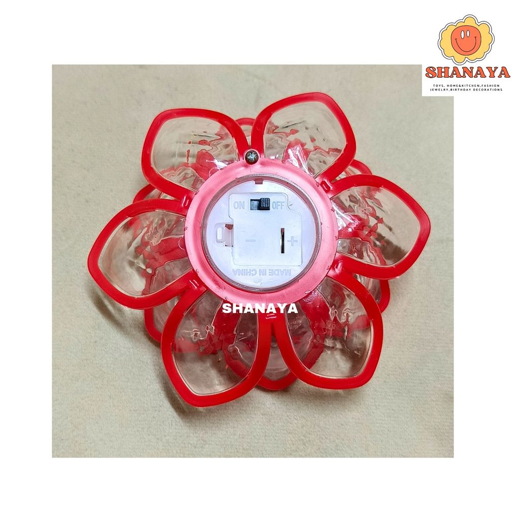 SHANAYA (2 Pieces) Flameless and Smokeless Decorative Lotus Flower Shape Crystal Transparent Acrylic Led Lamp Light for Diwali, Birthday, Anniversary, Deepwali, New Year Decoration