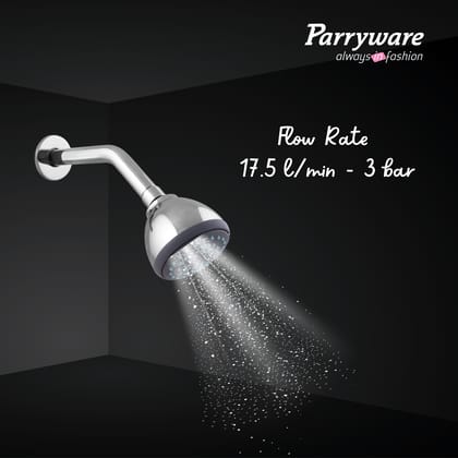 Parryware Alpha Shower With Shower Arm (80mm) | For bathroom fixture | Chrome Finish