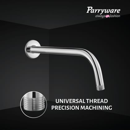 Parryware Shower Arm 12 inch with Bend for round shower head | For bathroom fixtures | Made up of stainless steel | T5137A1