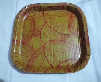SQUARE LEAF DESIGN  PAPER PLATES