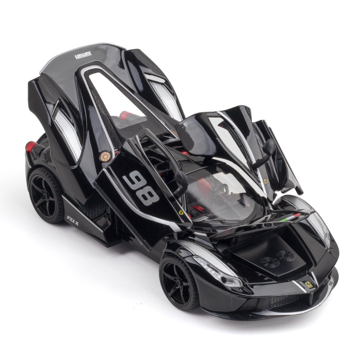 KTRS ENTERPRISE 1:24 Alloy Metal Pull Back Die-cast Car Model Pull Back car Super Openable Doors Sound and Light Doors & Light Music Boys Toys for Kids (Frari 124 Rafa FXXK)
