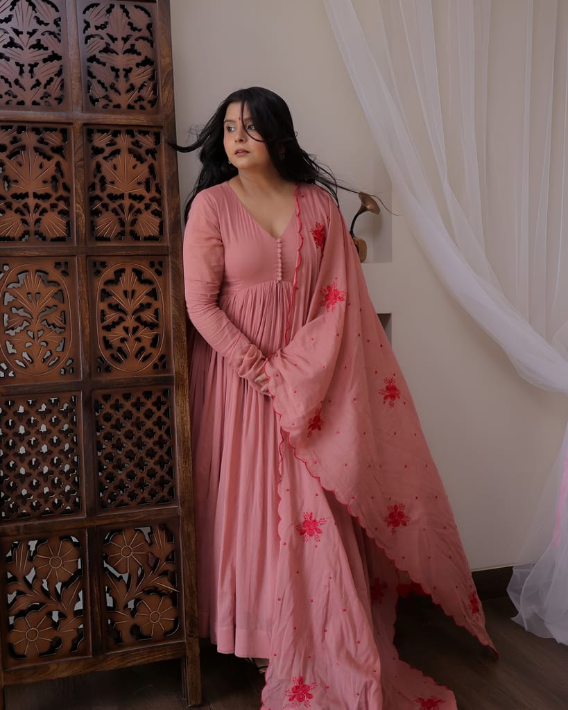 Pink Ready to wear indian salwar kameez Dupatta for women anarkali designer pakistani dresses Festival 3 piece