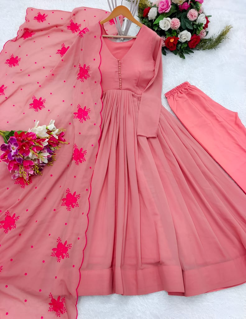 Pink Ready to wear indian salwar kameez Dupatta for women anarkali designer pakistani dresses Festival 3 piece