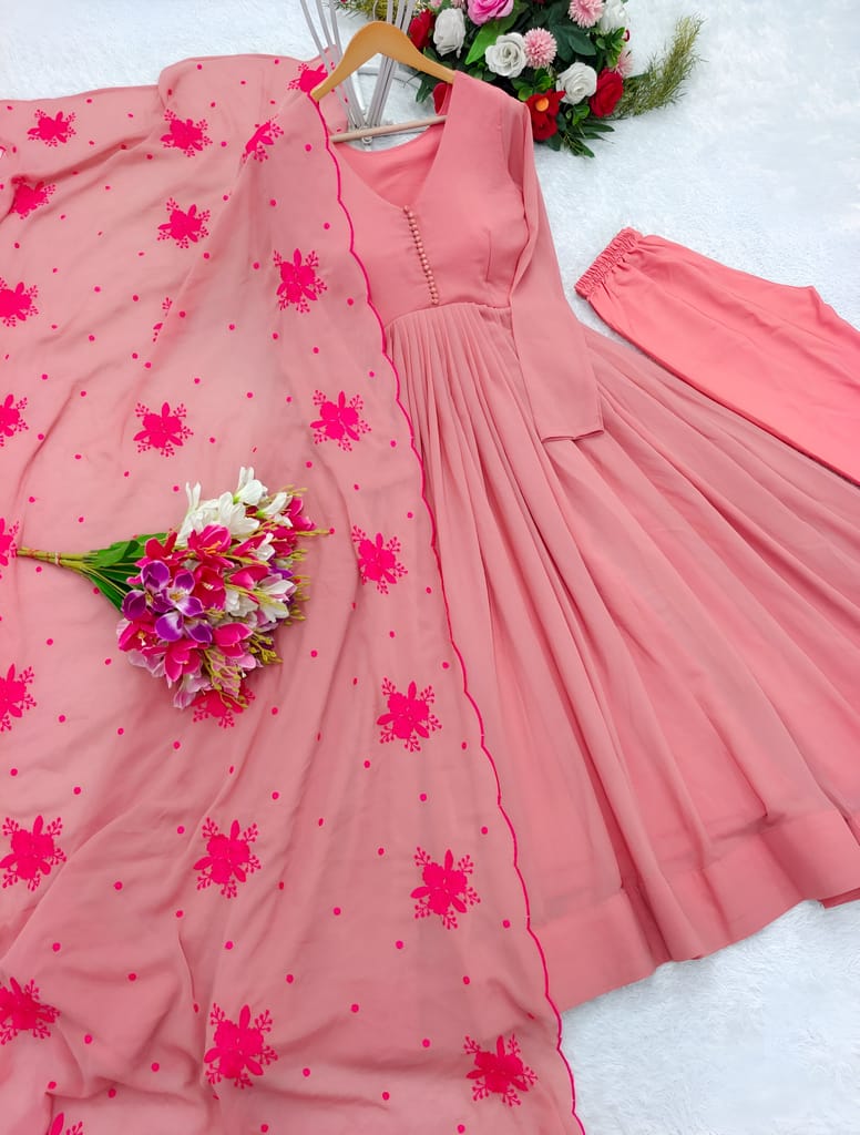 Pink Ready to wear indian salwar kameez Dupatta for women anarkali designer pakistani dresses Festival 3 piece