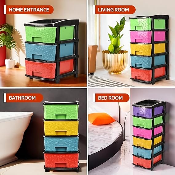  4-Drawer Plastic Modular Organizer