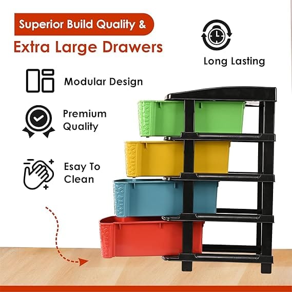  4-Drawer Plastic Modular Organizer