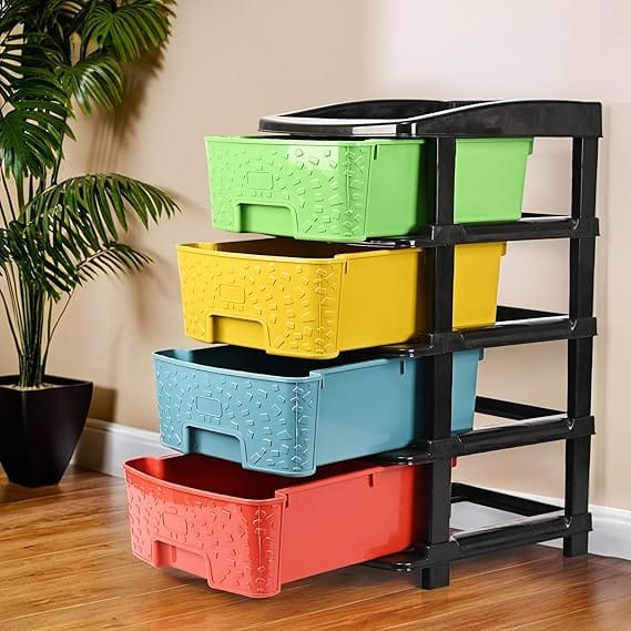  4-Drawer Plastic Modular Organizer