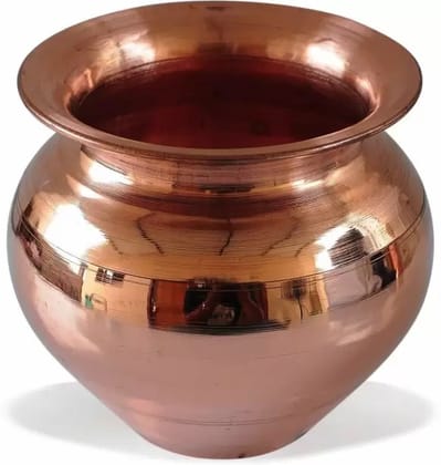 Vardan Copper Plating Kalash Lota For Festival Puja/Worship Pooja Items Copper Kalash  (Brown)