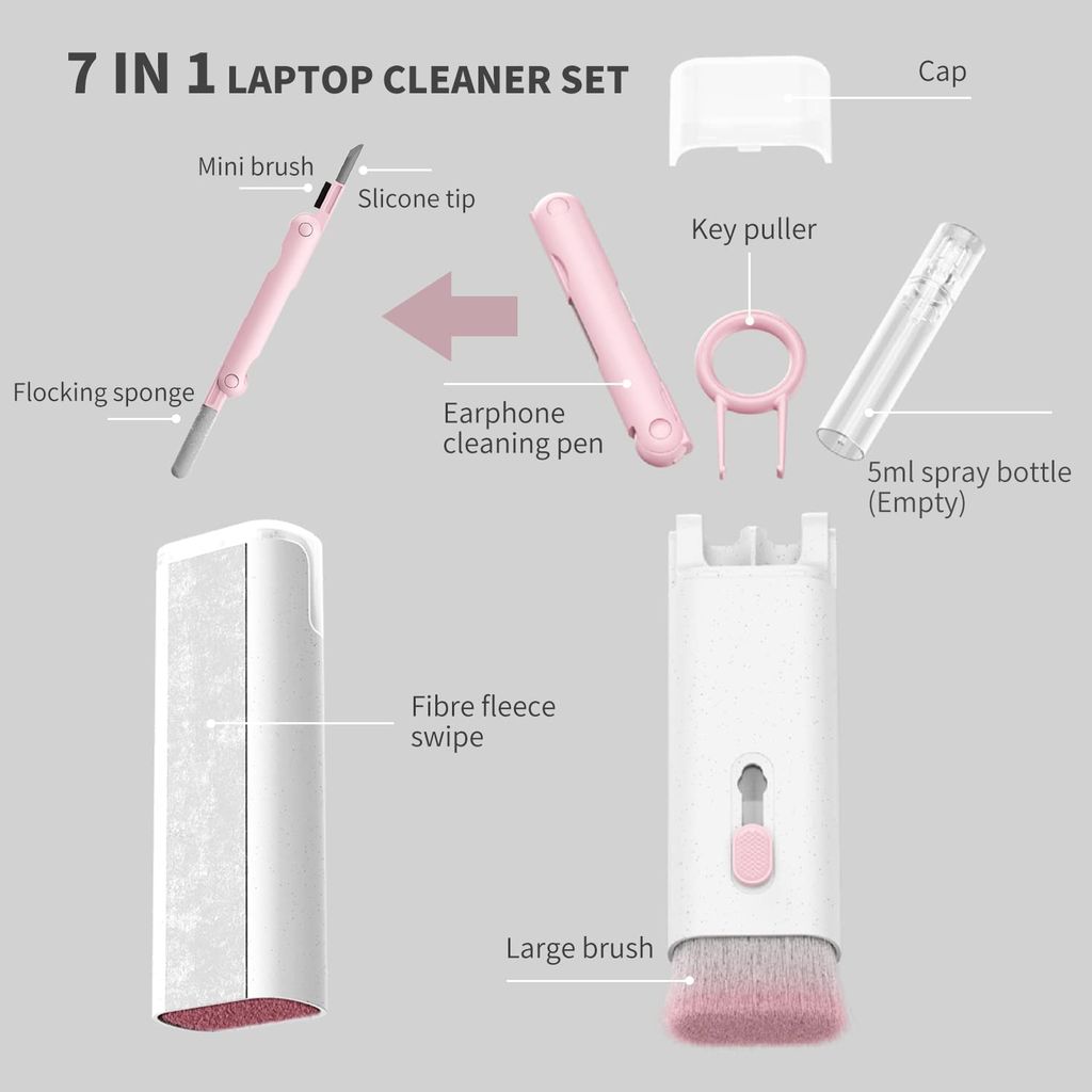 Electronics Cleaning Kit, Keyboard Cleaner, Computer Cleaner, Multi-function Cleaning Tools Kit for Laptop, PC, Phone, Camera Lens, Earphone, Keyboards, Home Office