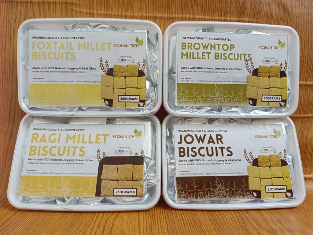 Millet Jaggery Biscuits - 250g | Made with 100% Natural Ingredients | No Added Preservatives | Rich in Micronutrients, Antioxidants & Protein