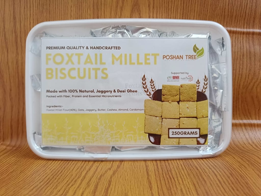 Millet Jaggery Biscuits - 250g | Made with 100% Natural Ingredients | No Added Preservatives | Rich in Micronutrients, Antioxidants & Protein
