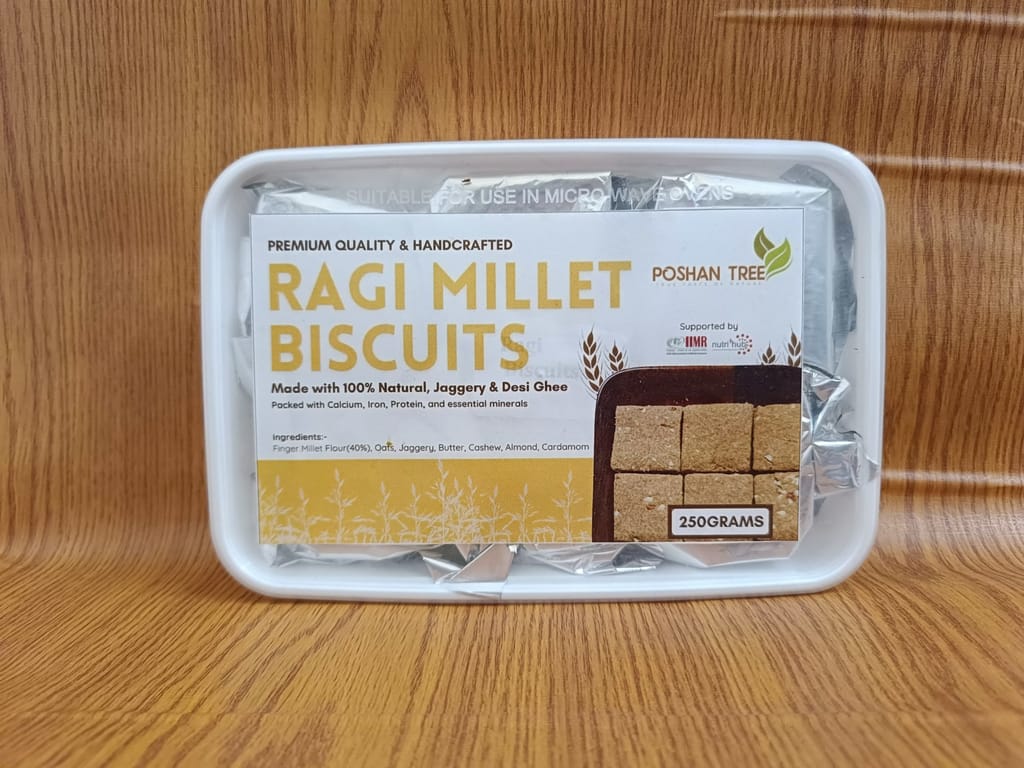 Millet Jaggery Biscuits - 250g | Made with 100% Natural Ingredients | No Added Preservatives | Rich in Micronutrients, Antioxidants & Protein