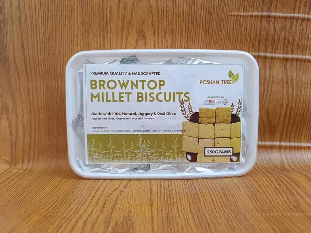 Millet Jaggery Biscuits - 250g | Made with 100% Natural Ingredients | No Added Preservatives | Rich in Micronutrients, Antioxidants & Protein