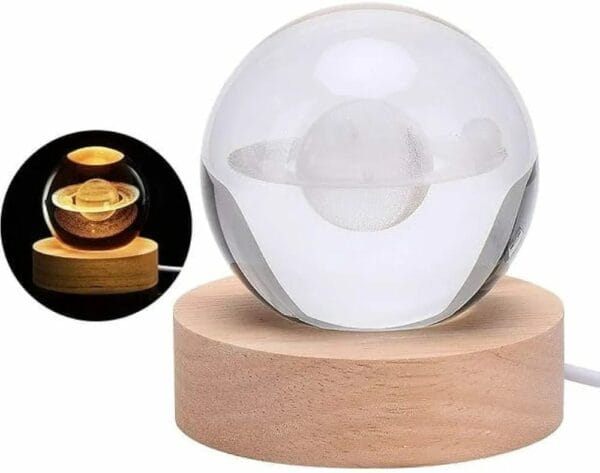  3D Crystal Ball Solar System Model Night Light