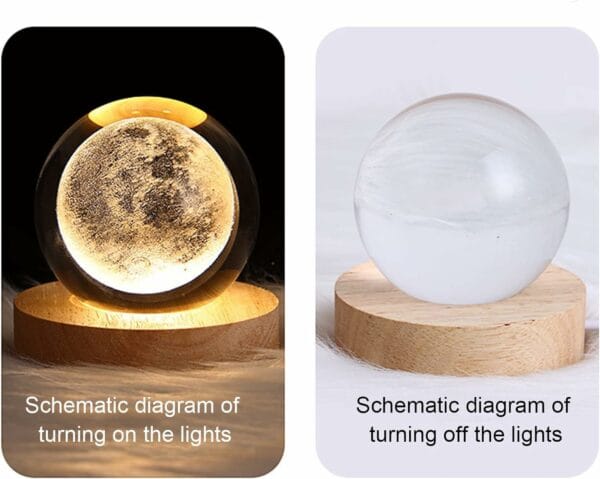 3D Crystal Ball Solar System Model Night Light