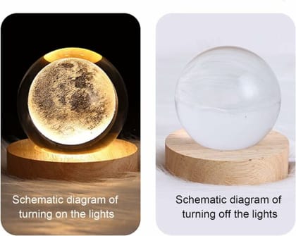  3D Crystal Ball Solar System Model Night Light