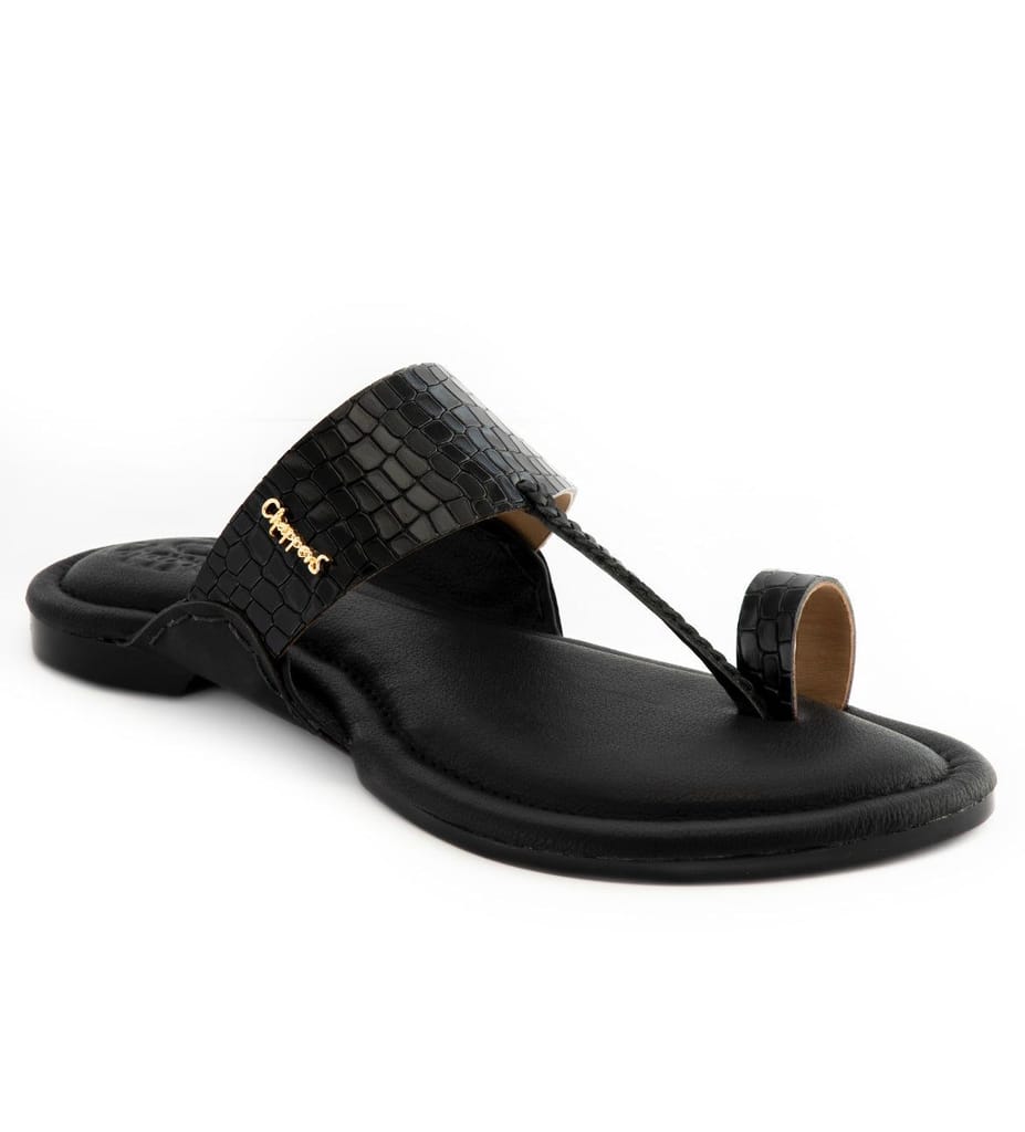 Best Men Vira - Black Croc Handmade Leather Sandals 2025 at ShopCircuit | ONDC