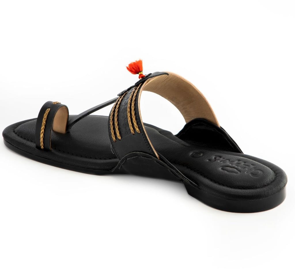 Elegant Men Royal Black Handmade Leather Sandals 2025 at ShopCircuit | ONDC