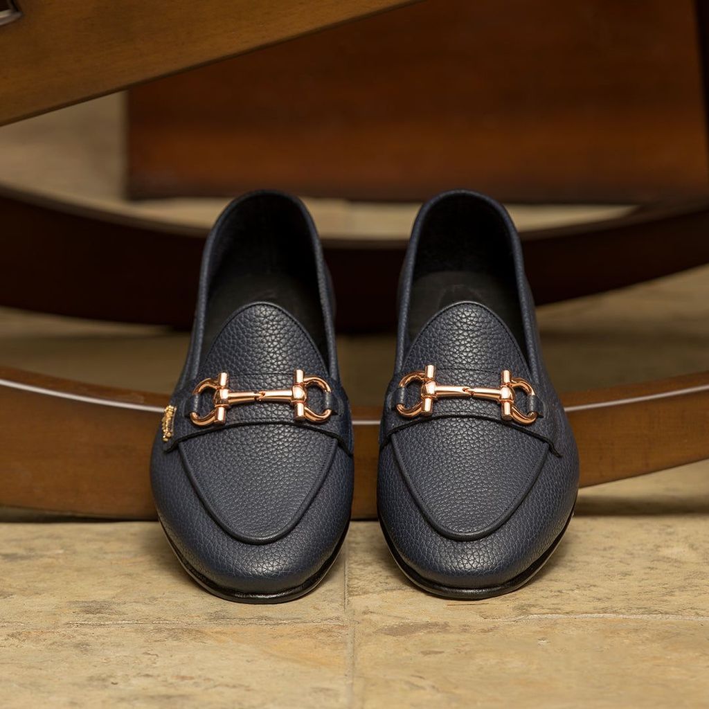 Trendy Men Belgians - vy Blue Handmade Leather Sandals 2025 at ShopCircuit | ONDC