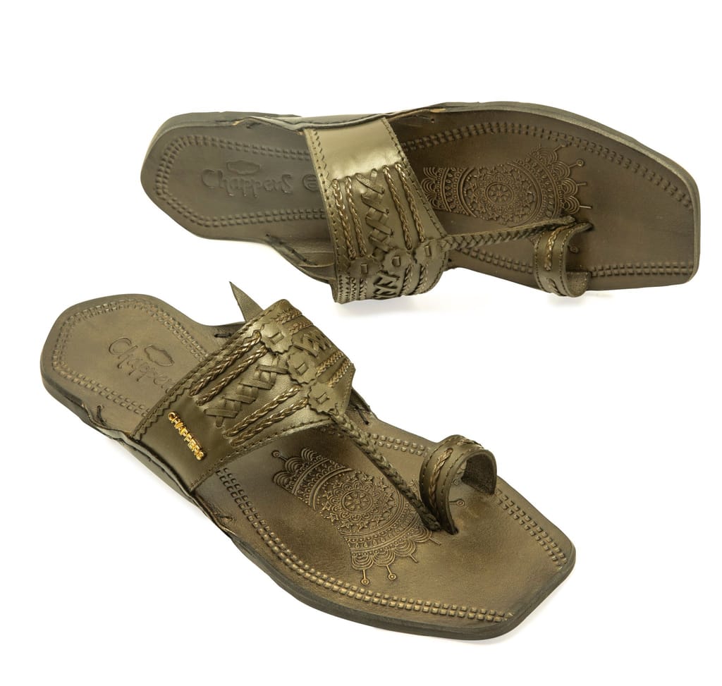 Chic Men Regal :  Olive Green - Black Handmade Leather Sandals 2025 at ShopCircuit | ONDC
