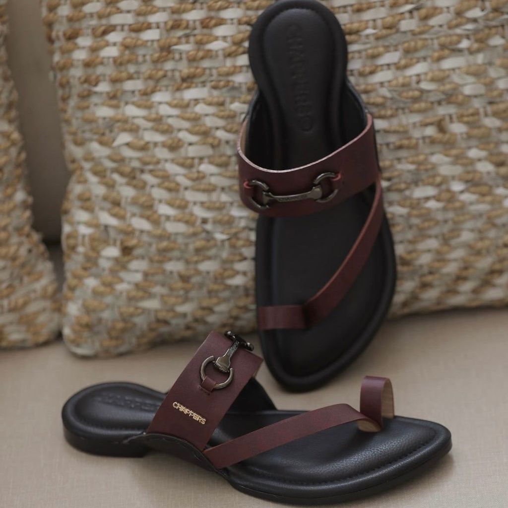 Best Men Hunter - Burgundy/Black Leather Sandals 2025 at ShopCircuit | ONDC