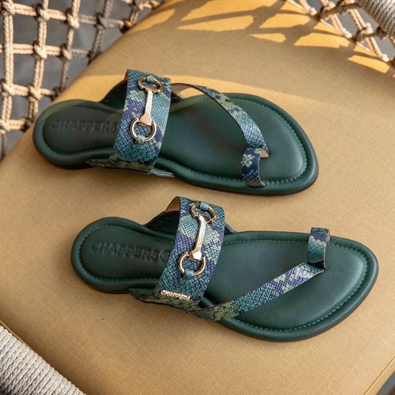 Latest Men Hunter - Python/Green Leather Sandals 2025 at ShopCircuit | ONDC