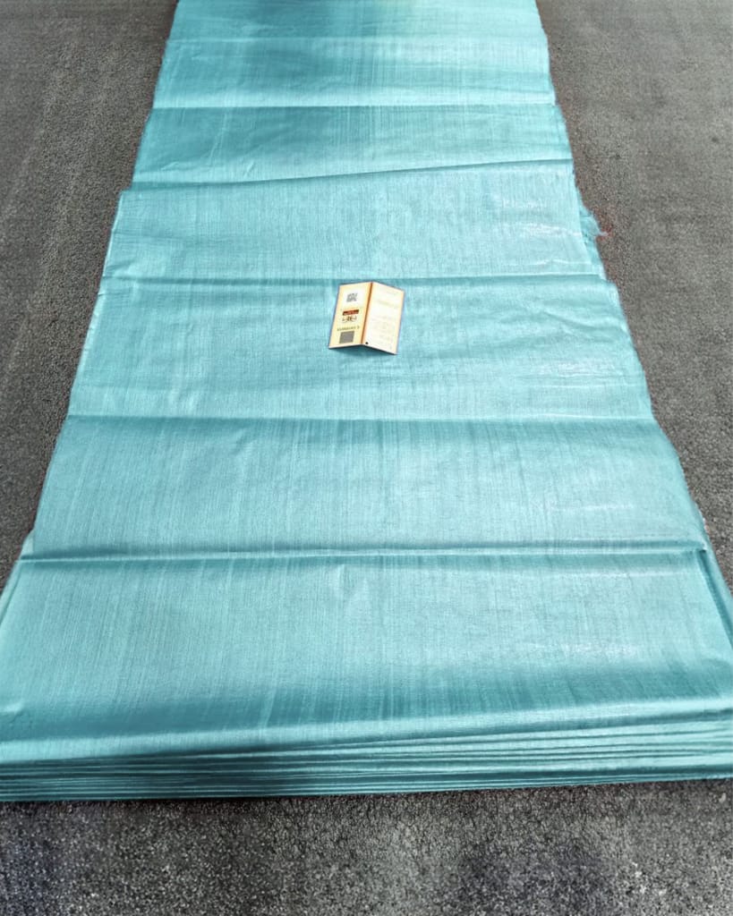 Silkmark Certified Pure Tussar Silk Fabric Sky Blue Color-7971 - Unstitched Fabrics | Buy online on ZillyBuy