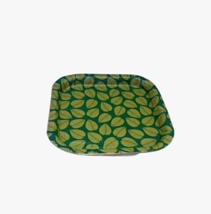 Square Green Leaf Paper Plates