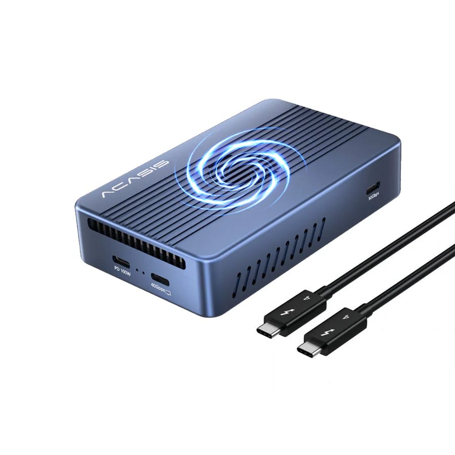 ACASIS 8-in-1 40Gbps M.2 NVMe Thunderbolt 3/4 SSD Enclosure & Dock, Single 8K or Dual 4K60Hz, 1*40Gbps, with 100W PD Adaptor, Cooling Fan, for M1/M2